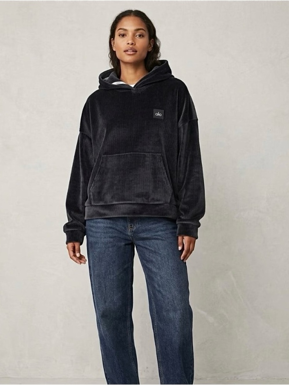 Alo Yoga Ribbed Velour Baller Hoodie